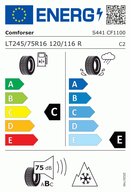 Etiqueta europea 649744 COMFORSER 245/75 R16