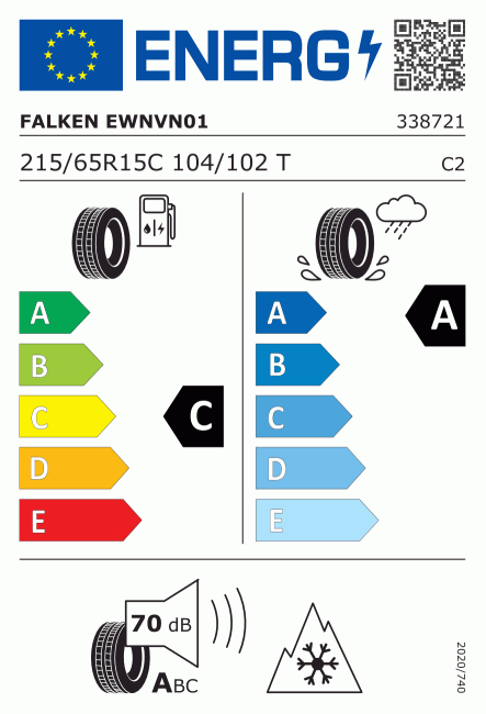 Etiqueta europea 546189 Falken 215/65 R15