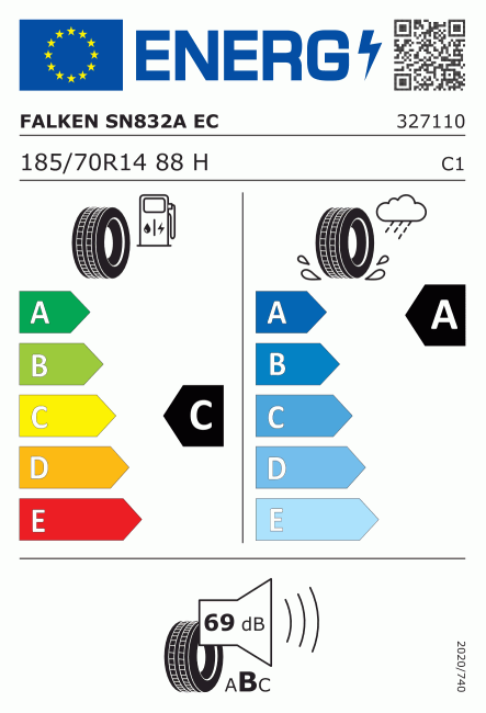 Etiqueta europea 614214 Falken 185/70 R14