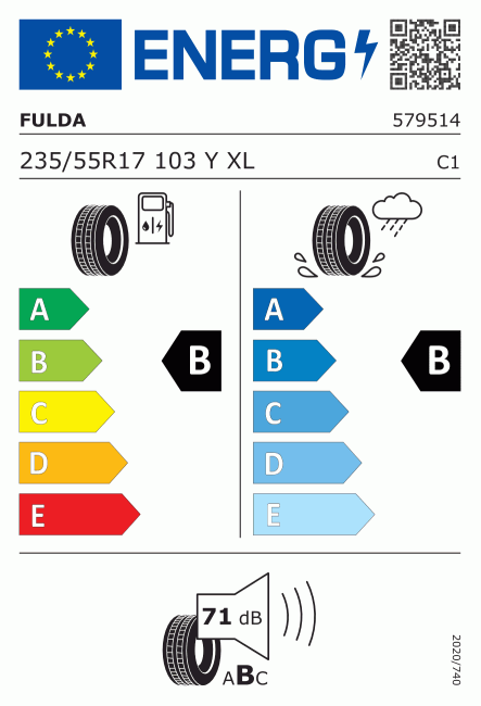 Etiqueta europea 611485 Fulda 235/55 R17