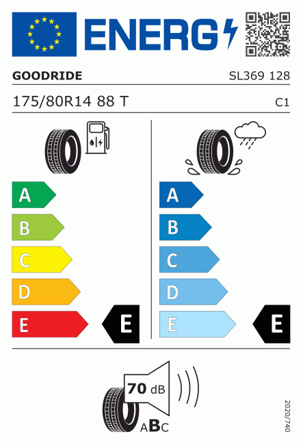 Etiqueta europea 1360446 Goodride 175/80 R14