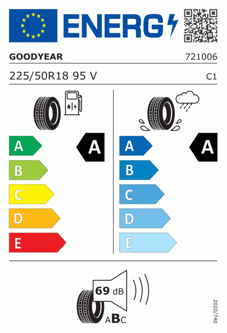 Etiqueta europea 2326165 Goodyear 225/50 R18