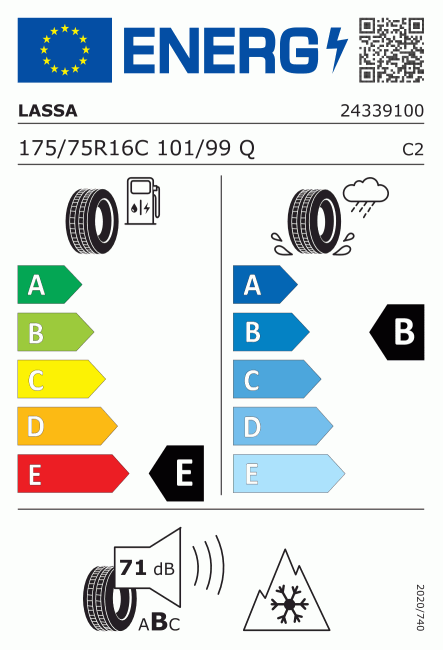 Etiqueta europea 568324 Lassa 175/75 R16