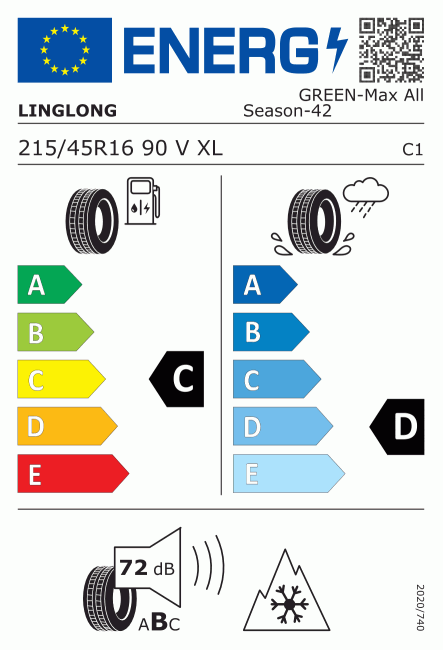 Etiqueta europea 427676 Linglong 215/45 R16