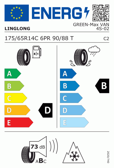 Etiqueta europea 448389 Linglong 175/65 R14C