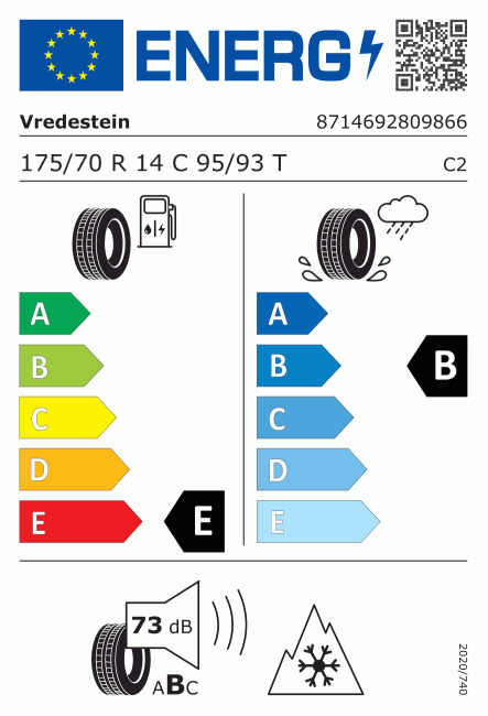 Etiqueta europea 1345073 Vredestein 175/70 R14