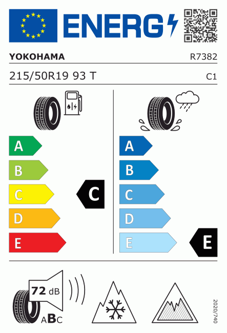 Etiqueta europea 795131 Yokohama 215/50 R19